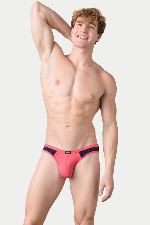 AWRY Aero Mesh Bikini Brief - Pink/Navy