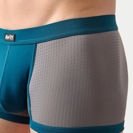 AWRY Aero Mesh Thong Boxer - Grey/Teal