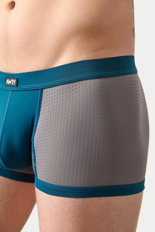 AWRY Aero Mesh Thong Boxer - Grey/Teal