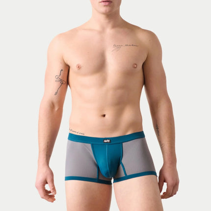 AWRY Aero Mesh Thong Boxer - Grey/Teal