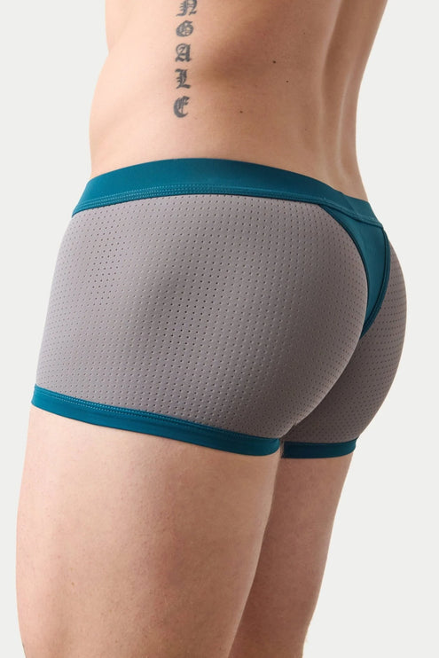 AWRY Aero Mesh Thong Boxer - Grey/Teal