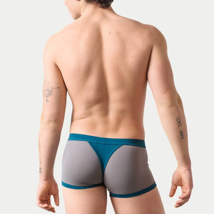 AWRY Aero Mesh Thong Boxer - Grey/Teal