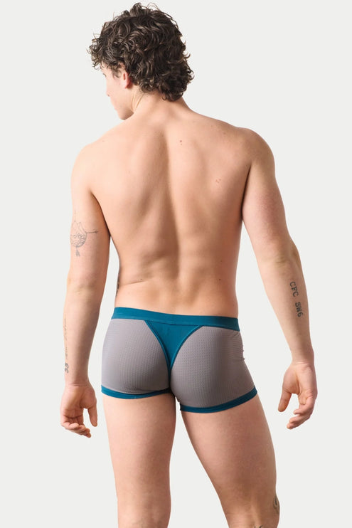 AWRY Aero Mesh Thong Boxer - Grey/Teal