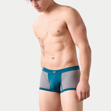 AWRY Aero Mesh Thong Boxer - Grey/Teal