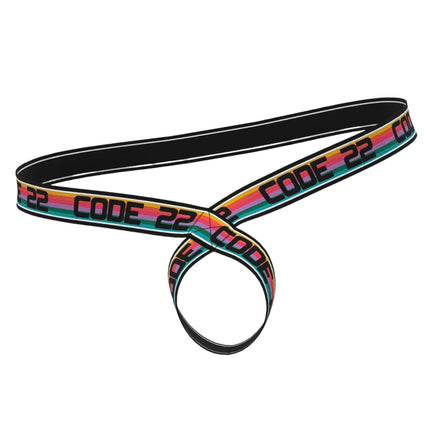 Code 22 Cockring strap 8016 reversible rainbow/black
