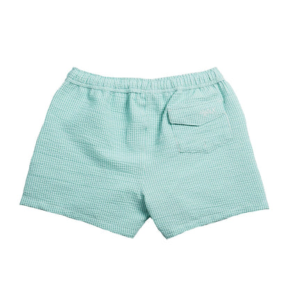 Eight X Sea Glass 4-Inch Seersucker Swim Shorts - Green Stripe