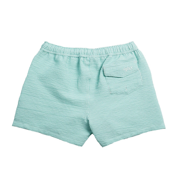 Eight X Sea Glass 4-Inch Seersucker Swim Shorts - Green Stripe