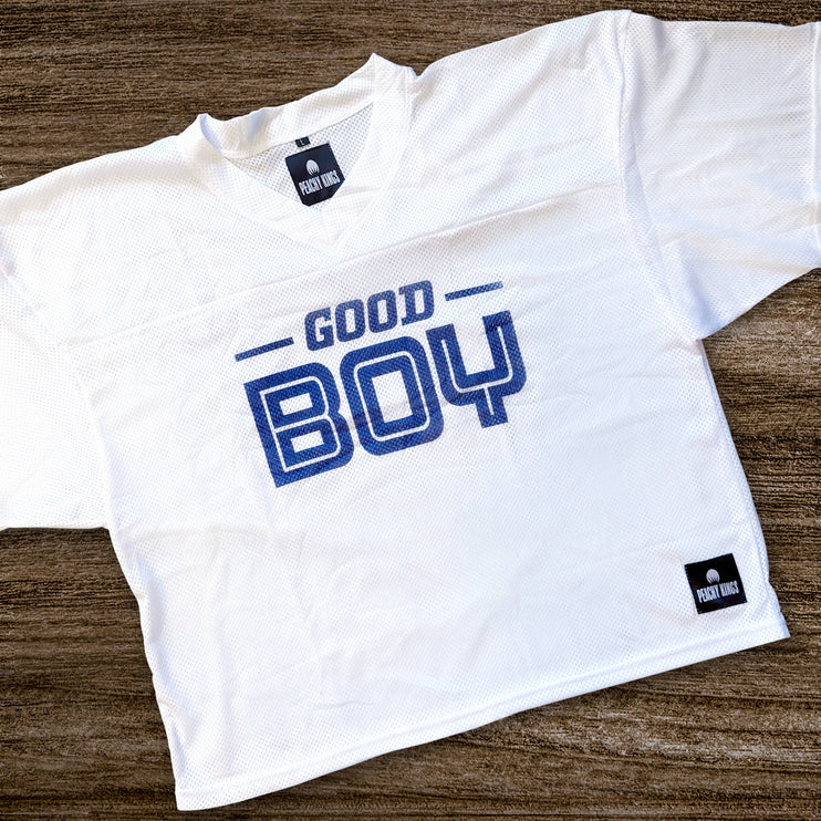 Peachy Kings Good Boy Mesh Football Jersey - White