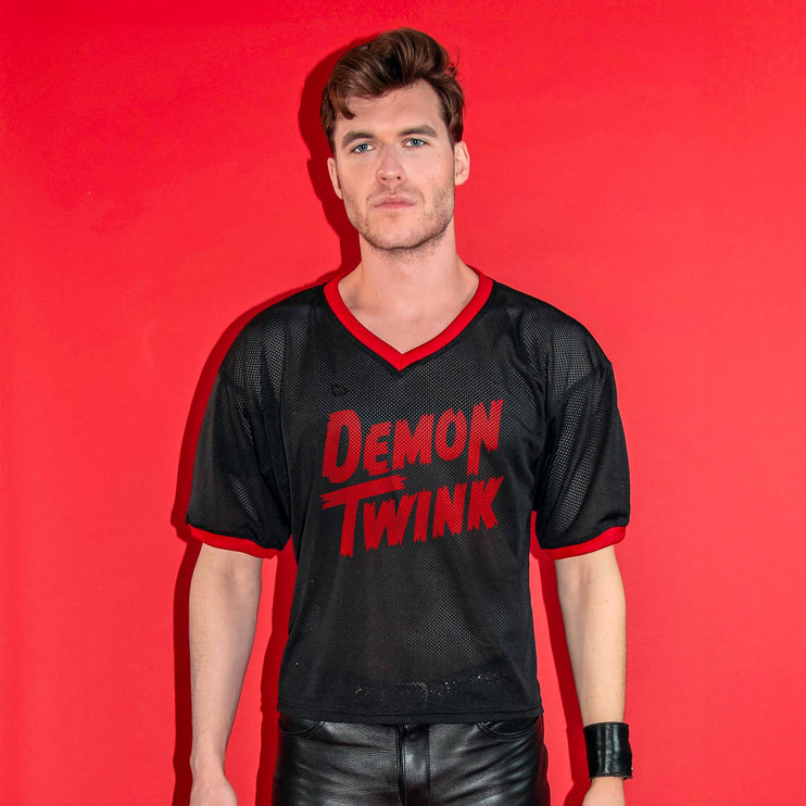 Peachy Kings Demon Twink Mesh Football Jersey - Black