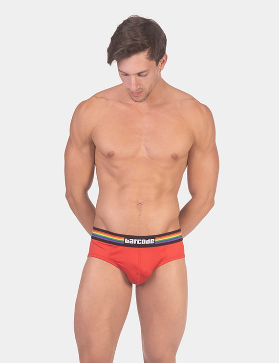 Barcode Berlin Pride Jockbrief Backless - Mesh Red