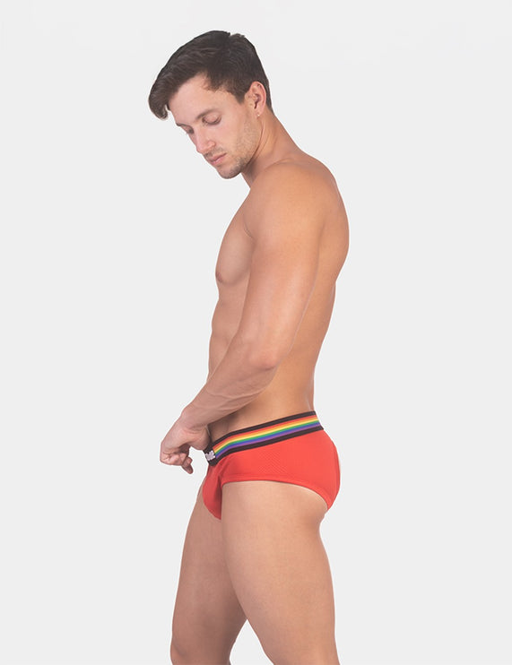 Barcode Berlin Pride Jockbrief Backless - Mesh Red