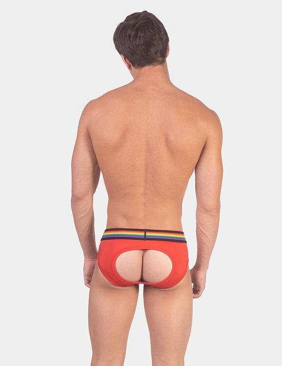 Barcode Berlin Pride Jockbrief Backless - Mesh Red