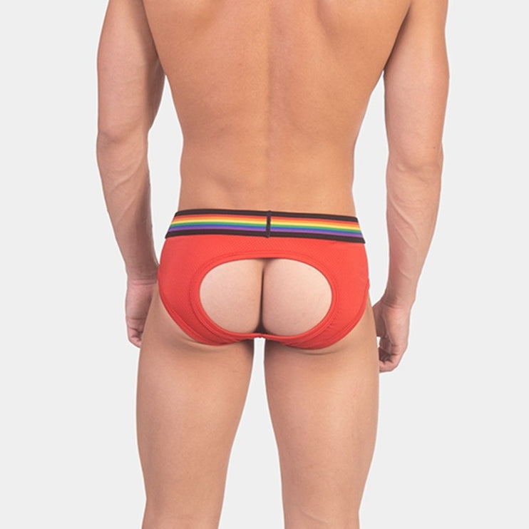 Barcode Berlin Pride Jockbrief Backless - Mesh Red