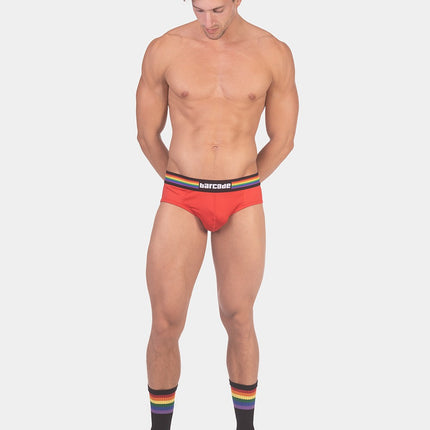 Barcode Berlin Pride Jockbrief Backless - Mesh Red