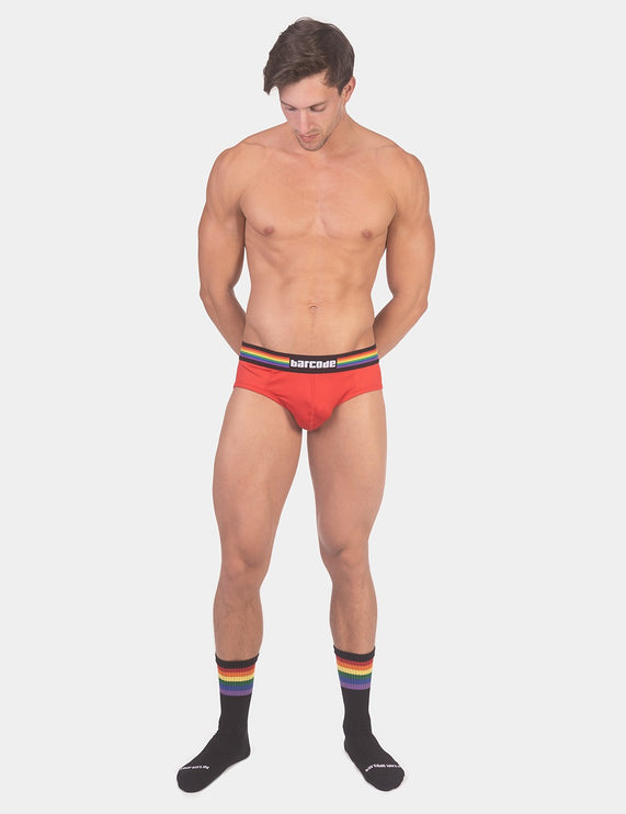 Barcode Berlin Pride Jockbrief Backless - Mesh Red