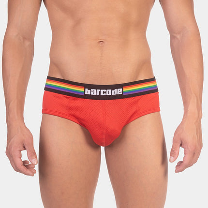 Barcode Berlin Pride Jockbrief Backless - Mesh Red