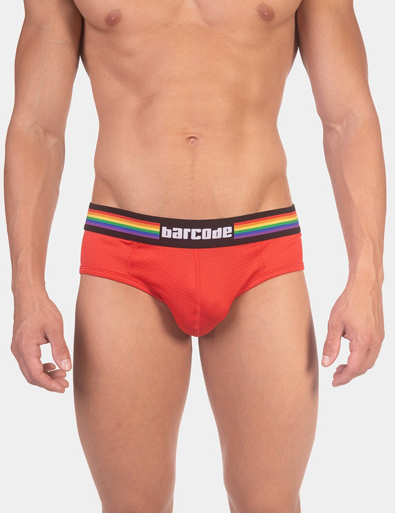 Barcode Berlin Pride Jockbrief Backless - Mesh Red