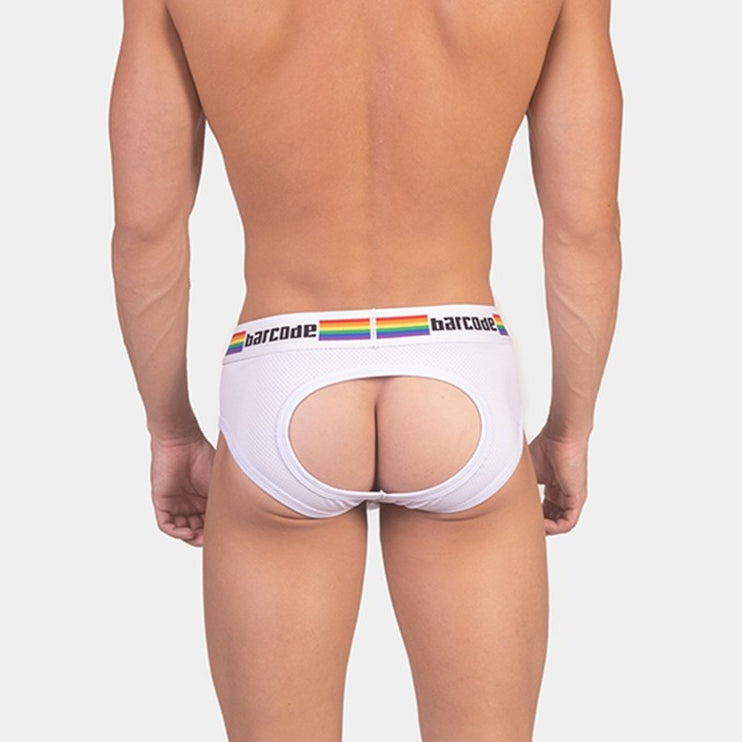 Barcode Berlin Pride Jockbrief Backless - Mesh White