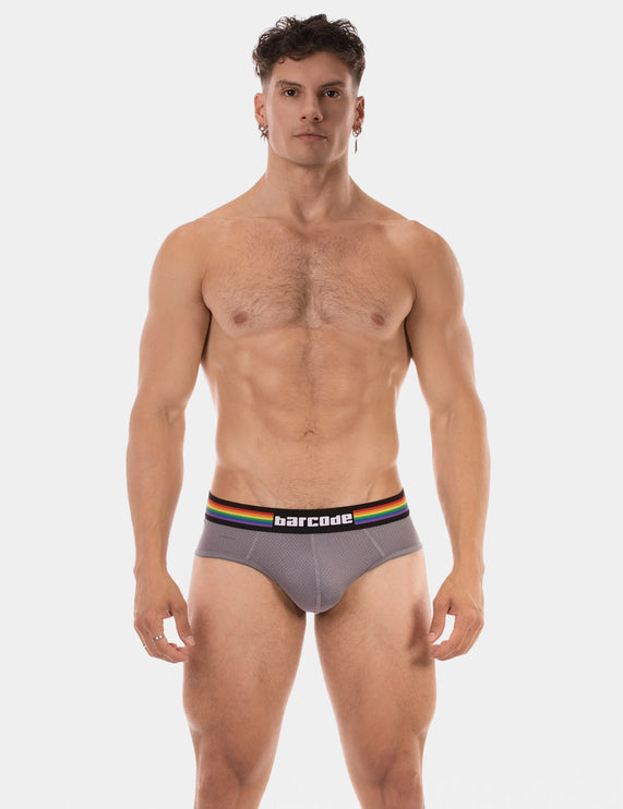Barcode Berlin Pride mesh brief grey