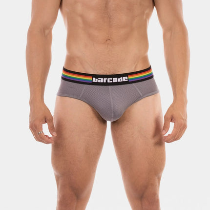 Barcode Berlin Pride mesh brief grey