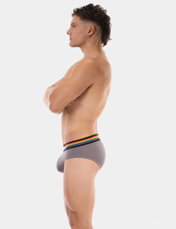 Barcode Berlin Pride mesh brief grey