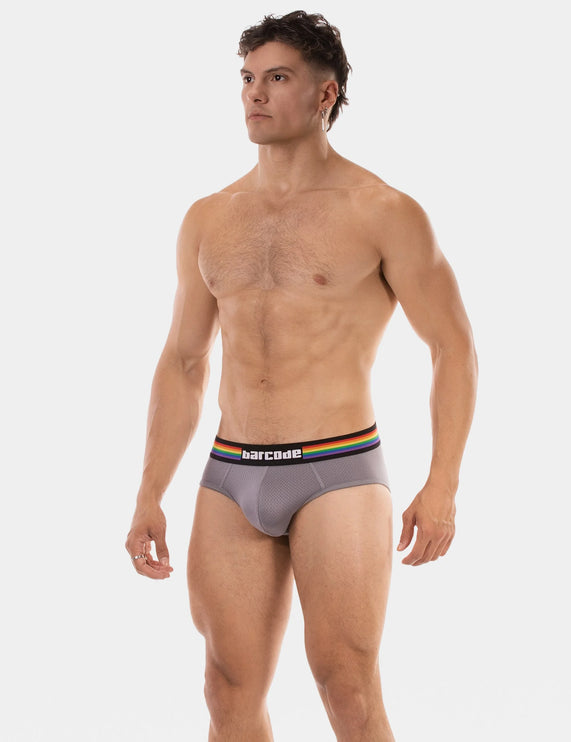 Barcode Berlin Pride mesh brief grey