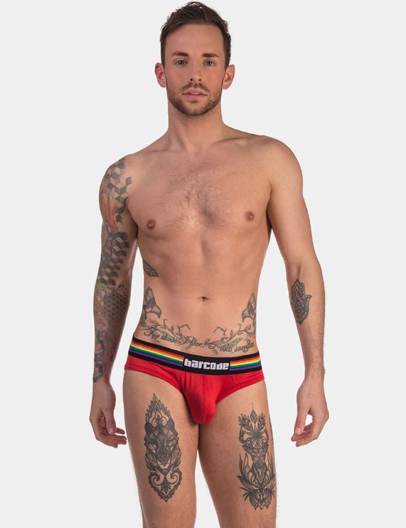 Barcode Berlin Pride mesh brief red