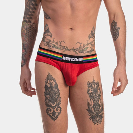 Barcode Berlin Pride mesh brief red