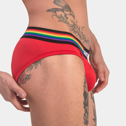 Barcode Berlin Pride mesh brief red