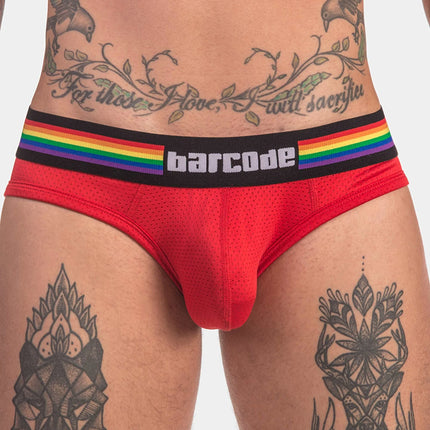 Barcode Berlin Pride mesh brief red