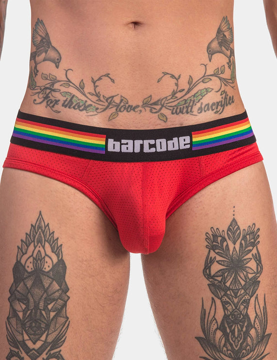 Barcode Berlin Pride mesh brief red