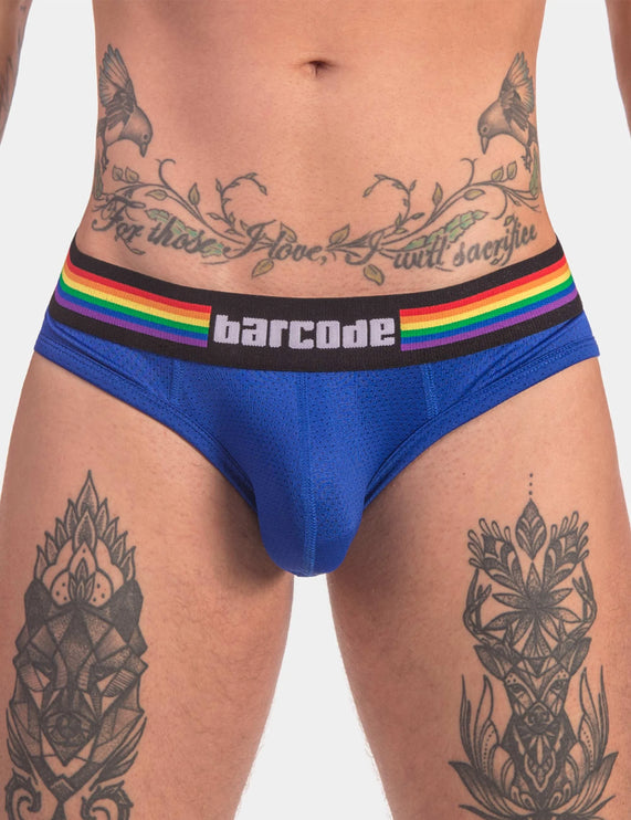 Barcode Berlin Pride mesh brief blue