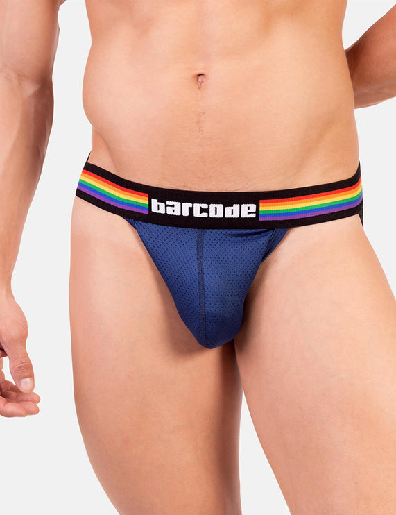 Barcode Berlin Pride mesh jockstrap navy