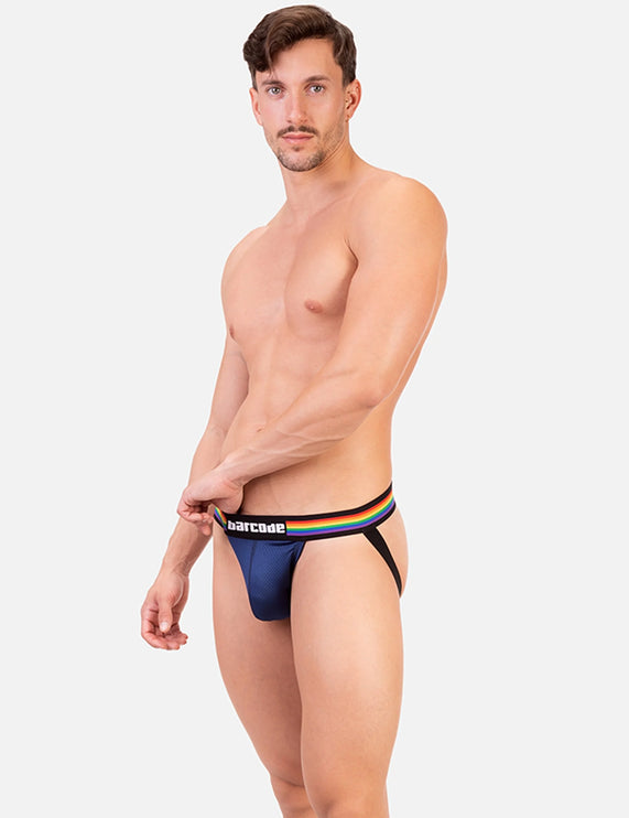 Barcode Berlin Pride mesh jockstrap navy