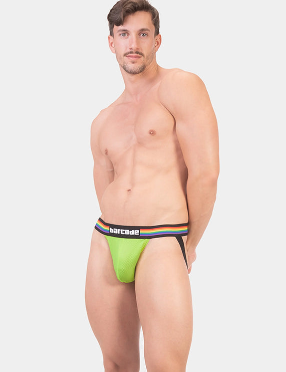 Barcode Berlin Pride mesh jockstrap neon green