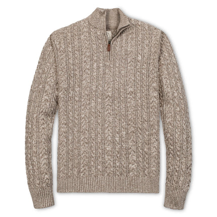 H/H Half Zip Pullover Taupe Marl Cable