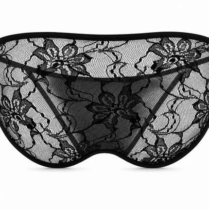 Sexy Boy Solid Front Lace Bikini Brief - Black