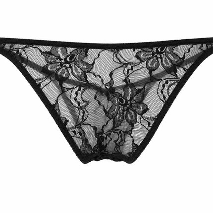 Sexy Boy Lace Bikini Brief - Black