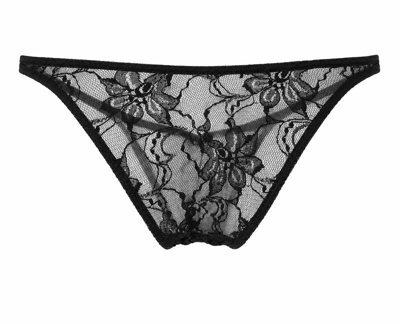 Sexy Boy Lace Bikini Brief - Black