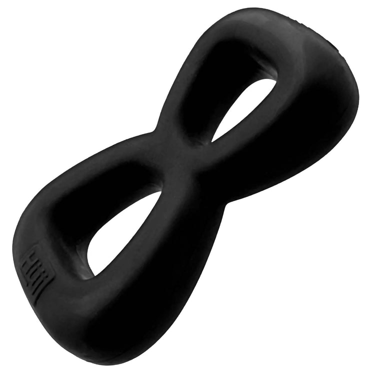Oxballs Boomerang 2 in 1 Cockring + Ballsack Ring - Black Fog