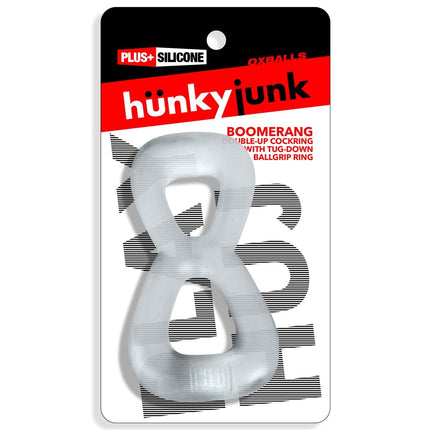 Oxballs Boomerang 2 in 1 Cockring + Ballsack Ring - Clear Steam