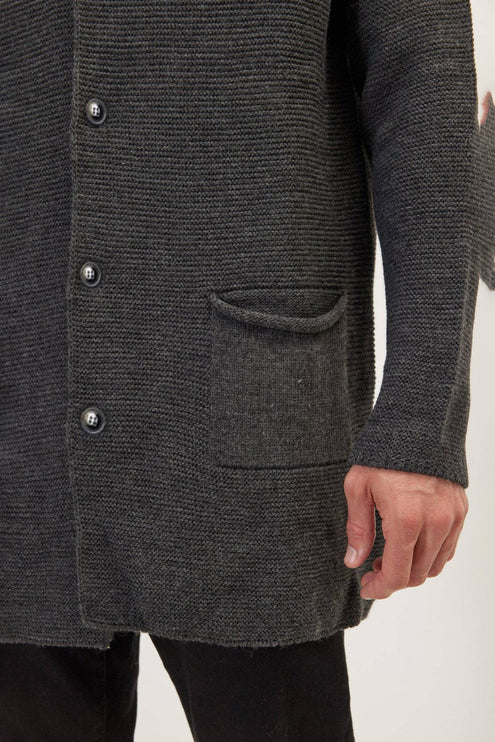 Ron Tomson Classic Shawl Lapel Long Cardigan - Anthracite