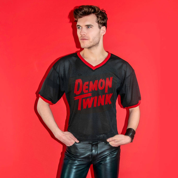 Peachy Kings Demon Twink Mesh Football Jersey - Black