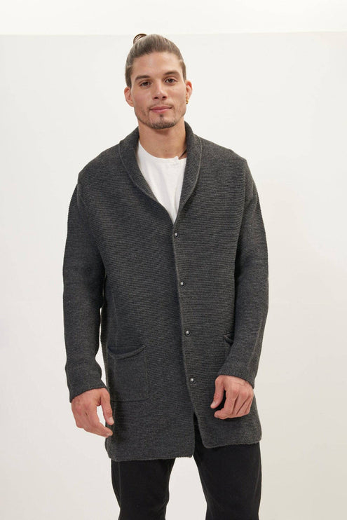 Ron Tomson Classic Shawl Lapel Long Cardigan - Anthracite
