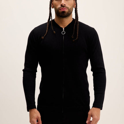 Ron Tomson Full Zip Closure Cardigan - Black