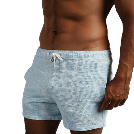 Eight X Pale Wave 4-Inch Seersucker Swim Shorts - Blue Stripe