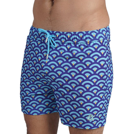 Eight X Blue Scale 4" swim shorts
