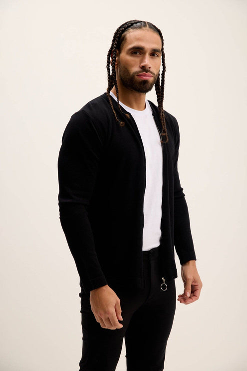 Ron Tomson Full Zip Closure Cardigan - Black