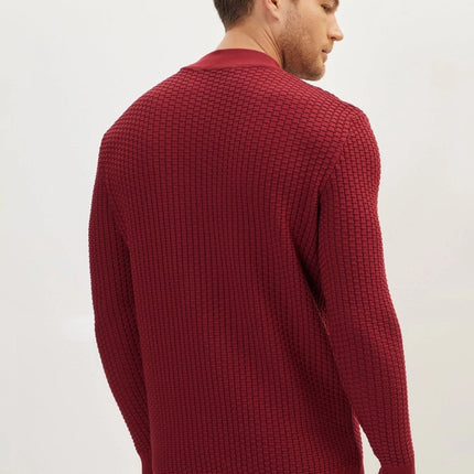 Ron Tomson Mock Neck Sweater - Burgundy