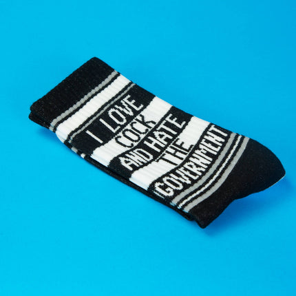 Gumball PoodleI Love Cock And Hate The Government Gym Crew Socks
